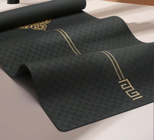 Yoga Mat black with gold TPE 6mm Mimfurn