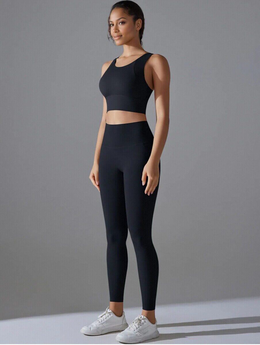 Set leggings + sports Bra  black Mimfurn