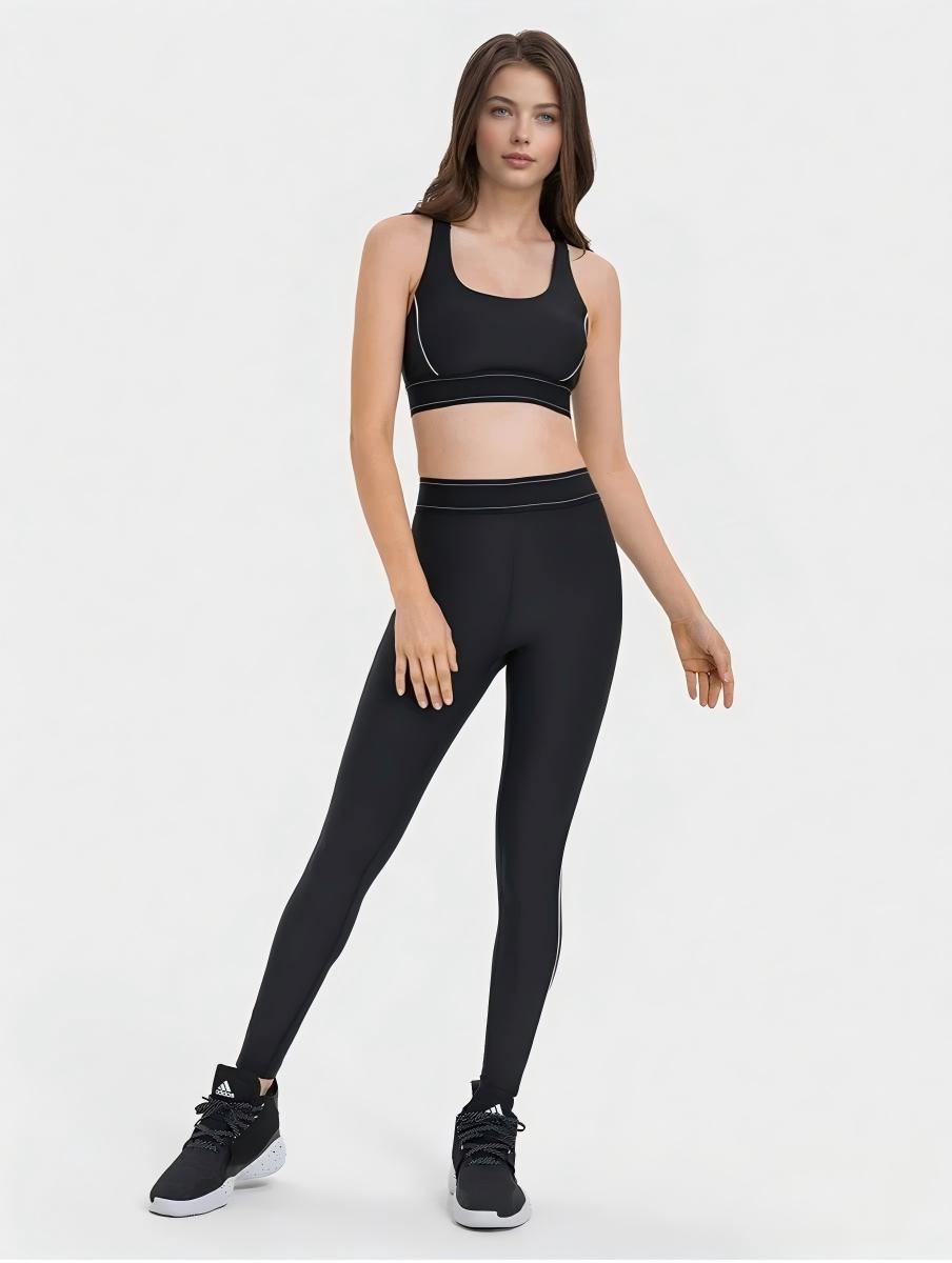 Set leggings + sports bra color-blocking -Black Mimfurn