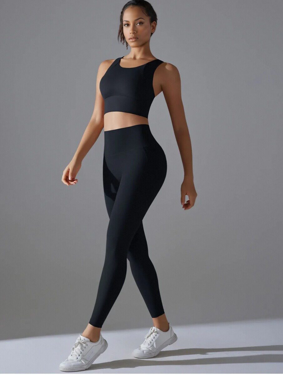 Set leggings + sports Bra  black Mimfurn