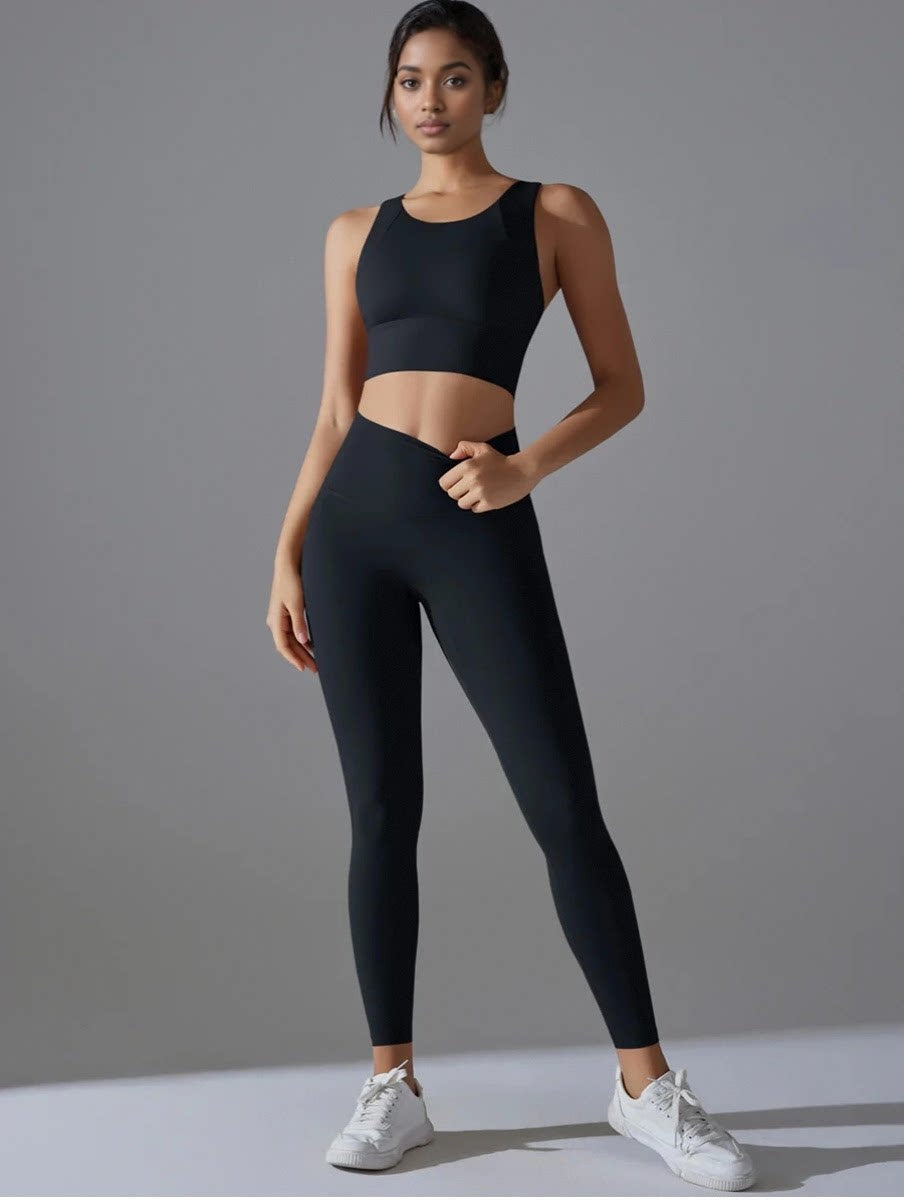 Set leggings + sports Bra  black Mimfurn