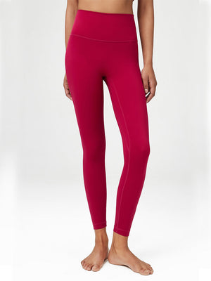 High-Waisted 7/8 Yula Luxe Yoga Leggings-Red Mimfurn