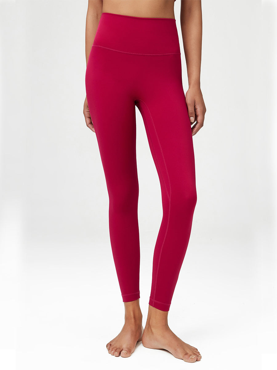 High-Waisted 7/8 Yula Luxe Yoga Leggings-Red Mimfurn