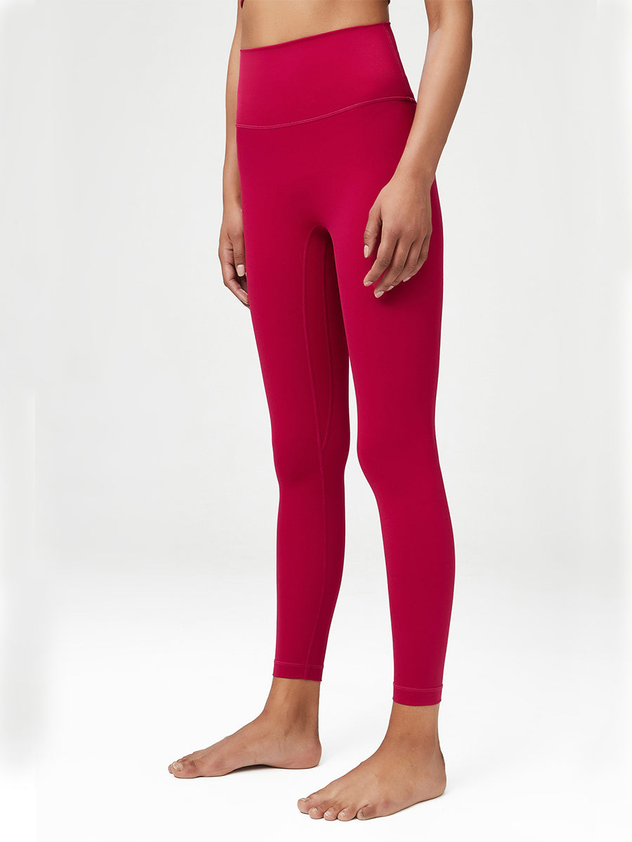 High-Waisted 7/8 Yula Luxe Yoga Leggings-Red Mimfurn