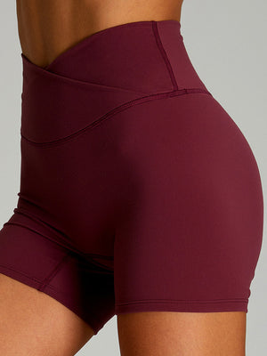 Women's  Gym Shorts Booty V Cross Spandex Mimfurn