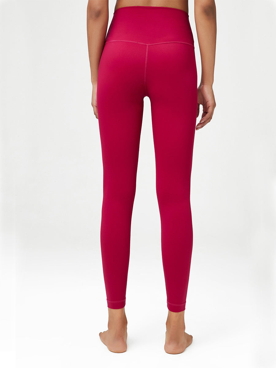 High-Waisted 7/8 Yula Luxe Yoga Leggings-Red Mimfurn