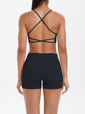Set Scrunch Shorts + Sports Bra Braided Black MIMFURN