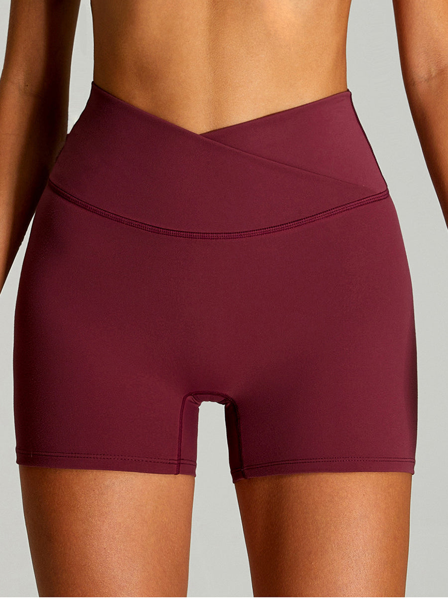Women's  Gym Shorts Booty V Cross Spandex Mimfurn
