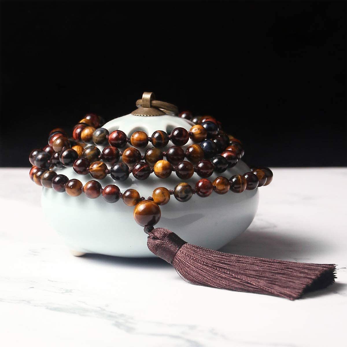 Mala Bead Necklace - Tiger's Eye Mimfurn
