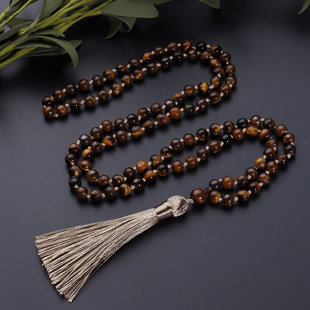 Mala Bead Necklace - Tiger's Eye Mimfurn