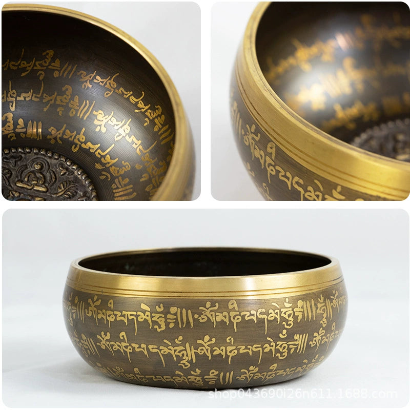 Hand Hammered Carved Tibetan Singing Bowl Mimfurn
