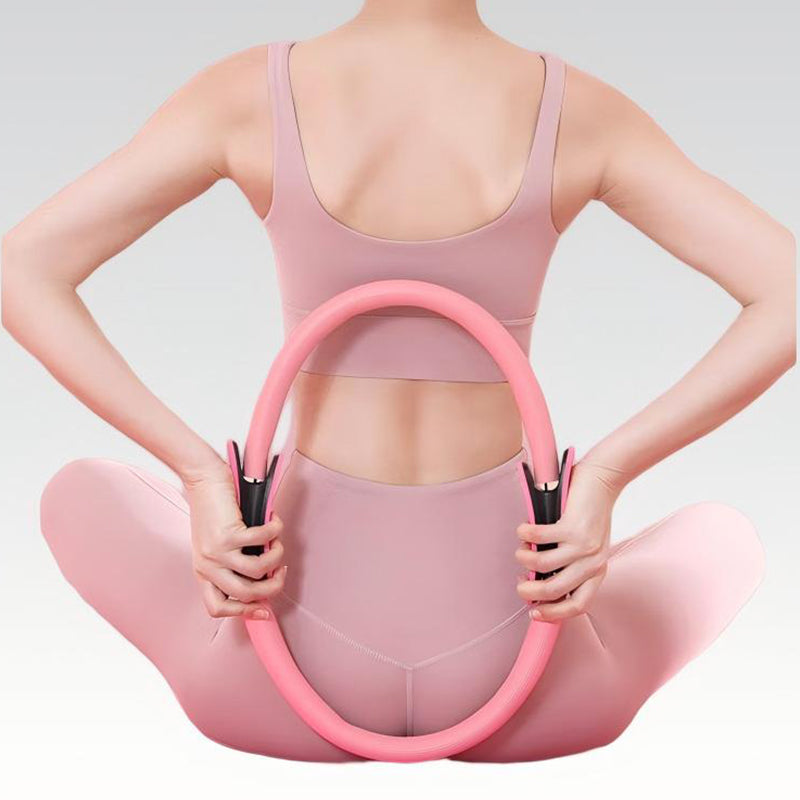 Yoga-Mad Pilates Resistance Ring With Double Handle Mimfurn