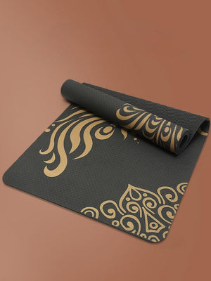 Yoga Mat black with gold TPE 6mm Mimfurn