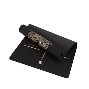 Yoga Mat black with gold TPE 6mm Mimfurn