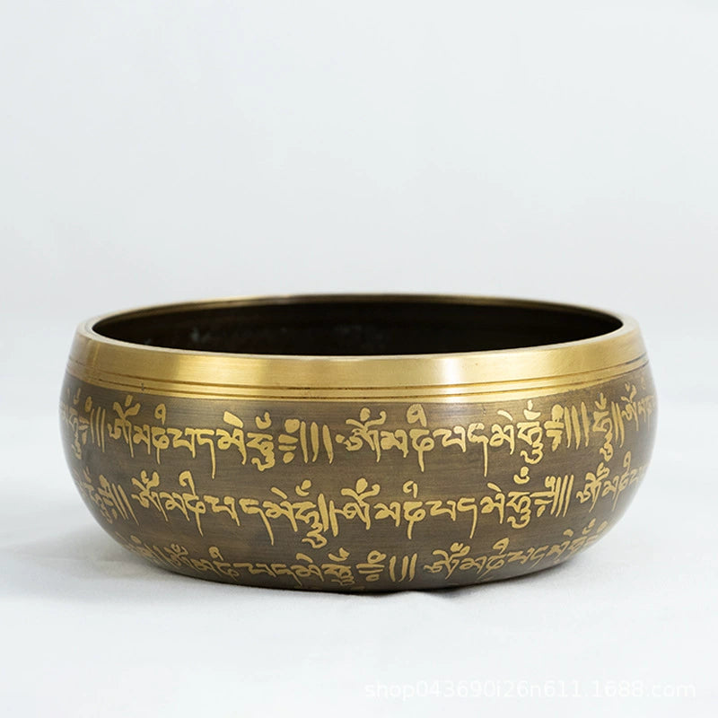 Hand Hammered Carved Tibetan Singing Bowl Mimfurn