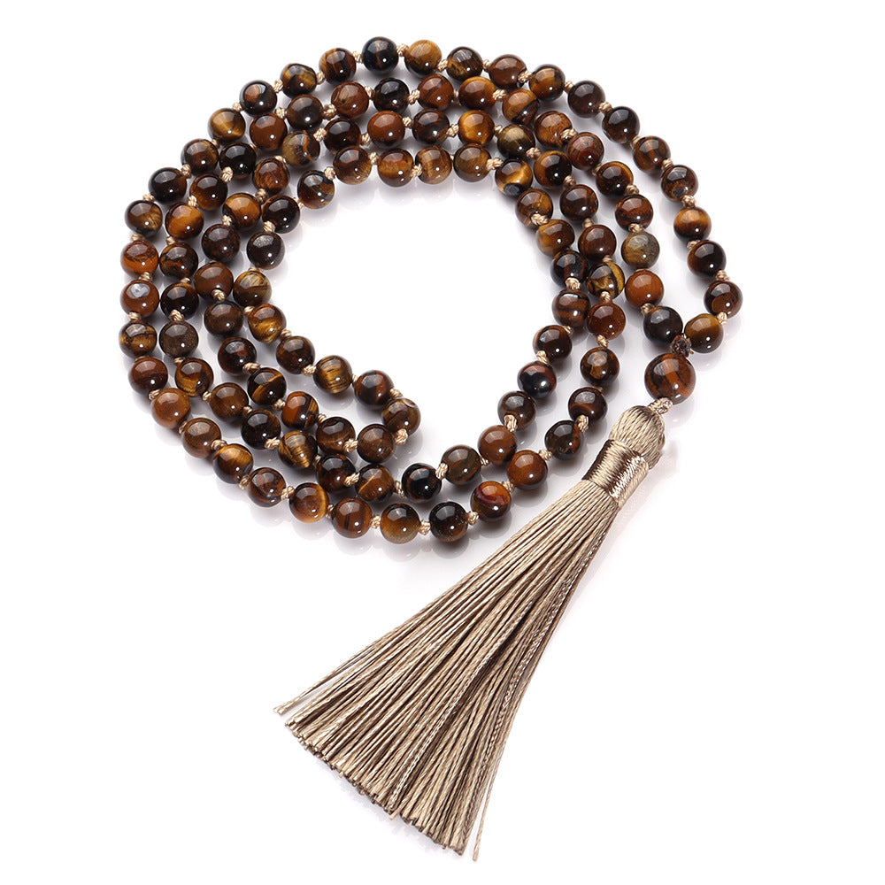 Mala Bead Necklace - Tiger's Eye Mimfurn