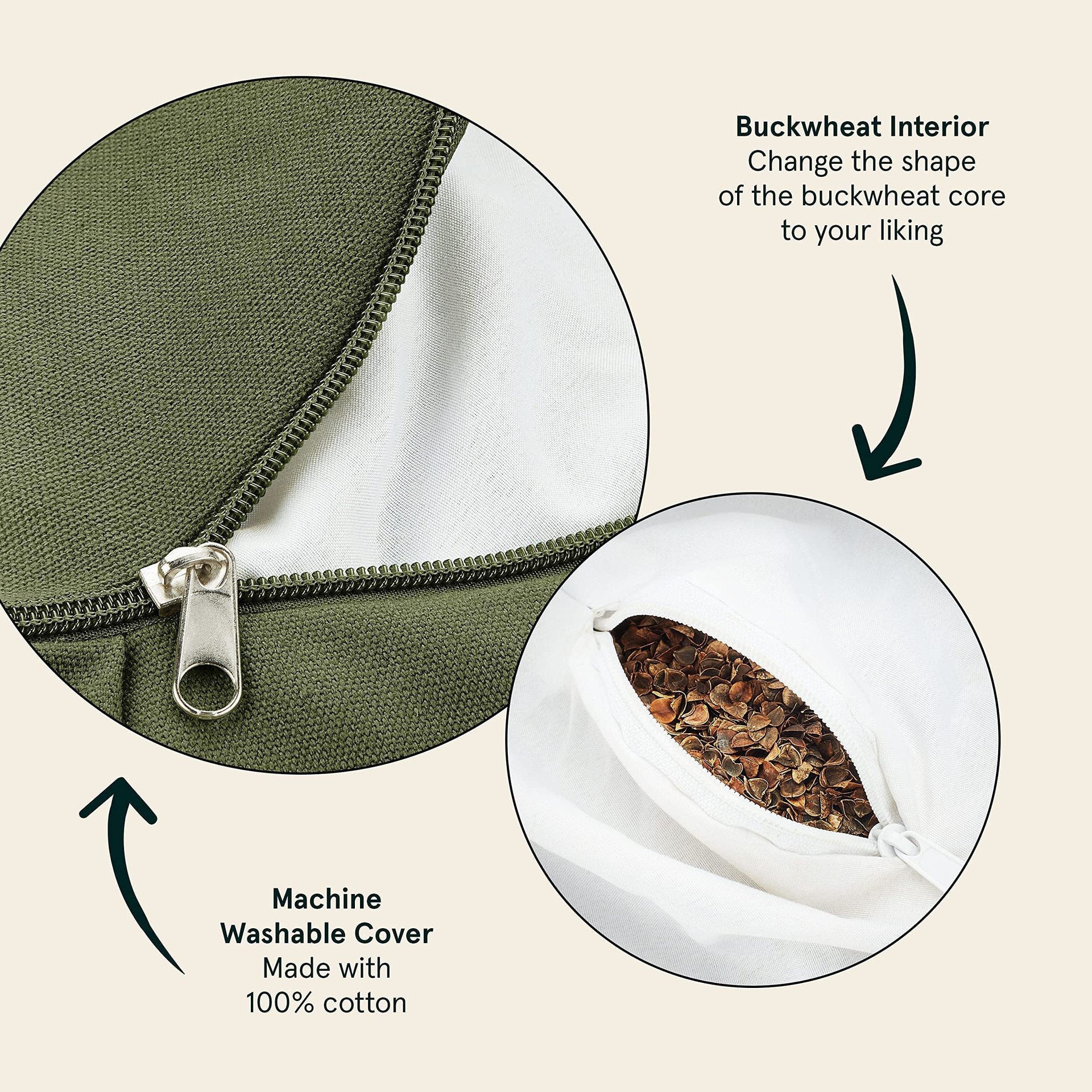 Meditation cushion half moon Zafu Mimfurn