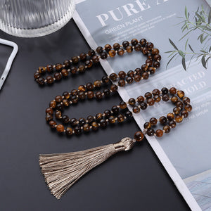 Mala Bead Necklace - Tiger's Eye Mimfurn