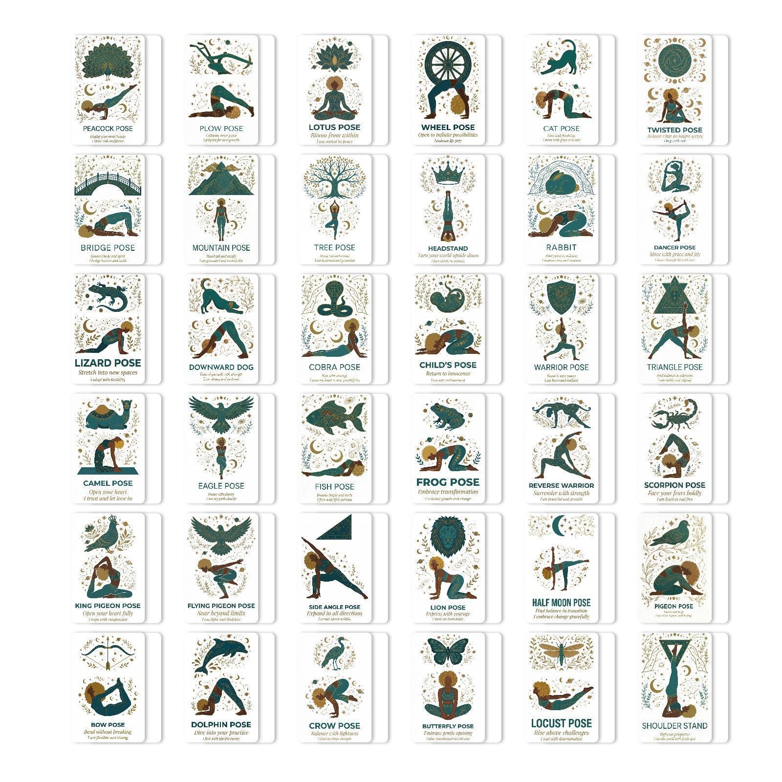 36 pieces Yoga pose Cards Mimfurn