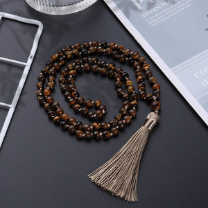 Mala Bead Necklace - Tiger's Eye Mimfurn