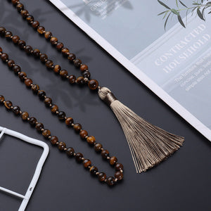 Mala Bead Necklace - Tiger's Eye Mimfurn