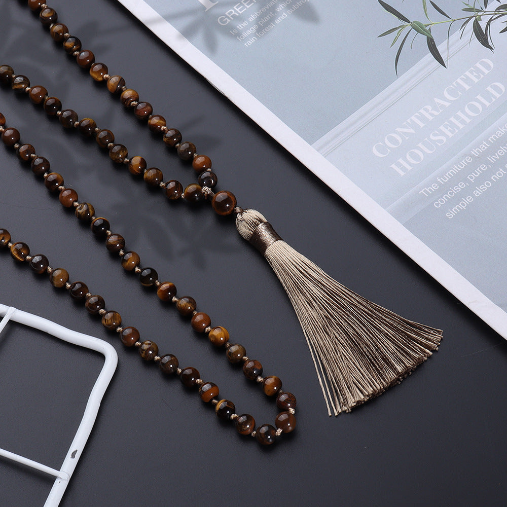 Mala Bead Necklace - Tiger's Eye Mimfurn