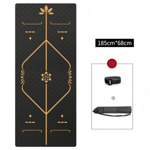 Yoga Mat black with gold TPE 6mm Mimfurn