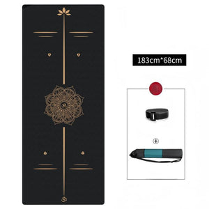 Yoga Mat black with gold TPE 6mm Mimfurn