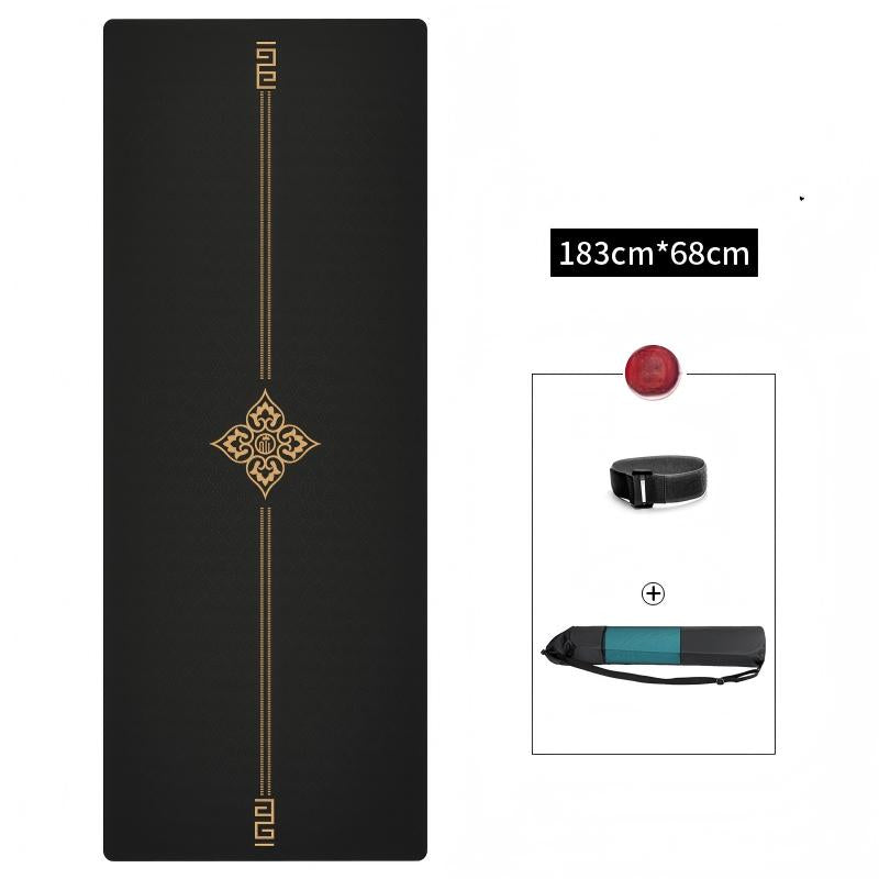 Yoga Mat black with gold TPE 6mm Mimfurn
